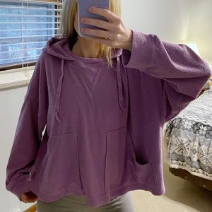 Free People Movement Crop Purple Hooded Pullover